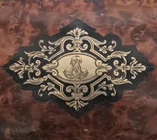 GRANDE BOITE COFFRET JEUX NAPOLEON III - MARQUETERIE - MONOGRAMMÉ- CLÉ - 19ème
