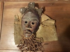 MASQUE  DAN AFRICAIN BOIS TISSU FIBRE 