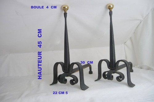 Chenets cheminée fer - de,