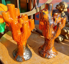 Guérin Bouffioulx Ceramic Spade Flowers Candle Holder Roger Guérin Boufflioulx