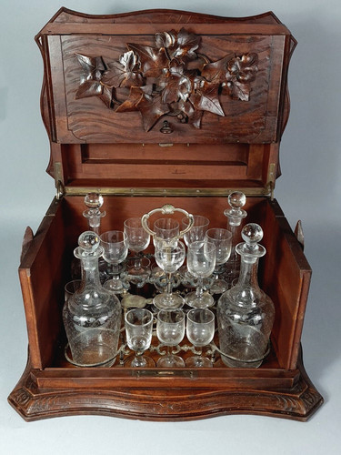 Ancienne cave liqueur bois - cave,