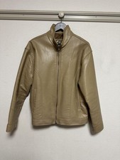 ARMANI COLLEZIONI leather Jacket Blouson Men Beige 