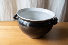 Soupière ancienne terre cuite vernissée Cul noir art populaire