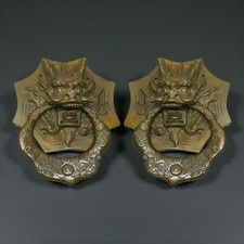 Paire heurtoirs dragon chinois bronze massif • Door Knocker Asian Art Feng Shui