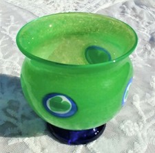 ART GLASS Signed ALMY Votive