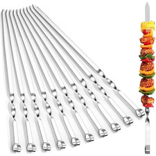 ZMC Brochettes 55cm Acier Inoxydable – de Barbecue 1cm Large Stable