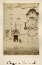 Czech Republic, Prague Vintage Albumin Print,l&#039;Host Clock&#039;Host