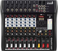 Italian Stage 2MIX8PRO 8 Channel Audio Mixer with USB Bluetooth 2 Effects