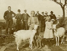 Deux enfants Campagne Chèvres