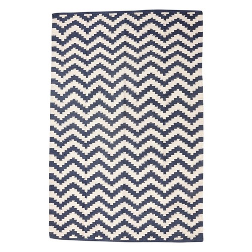 Tapis chevron bleu grand - chevron, en