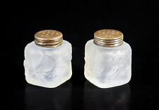 ⚜️ Salière Poivrière Style Lalique Formose Verre Bas Relief Poissons Carpes Koi