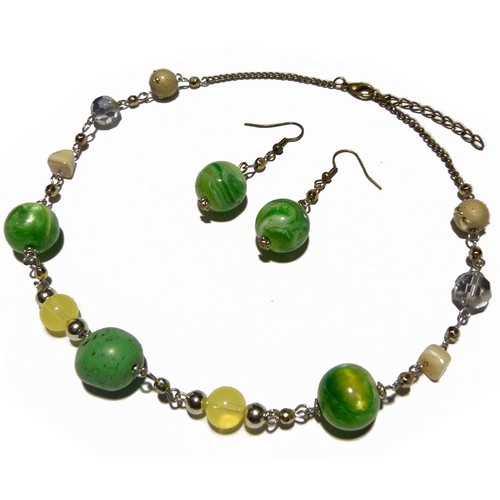 Parure collier boucles - collier,