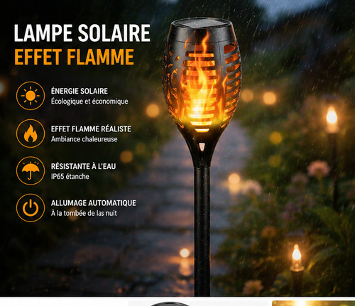 Lampe solaire extérieur effet - extérieur,