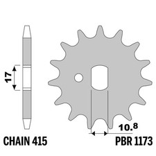 MOTO MORINI CORSARINO 50 - pignon avant PBR pas 415 13 Dents
