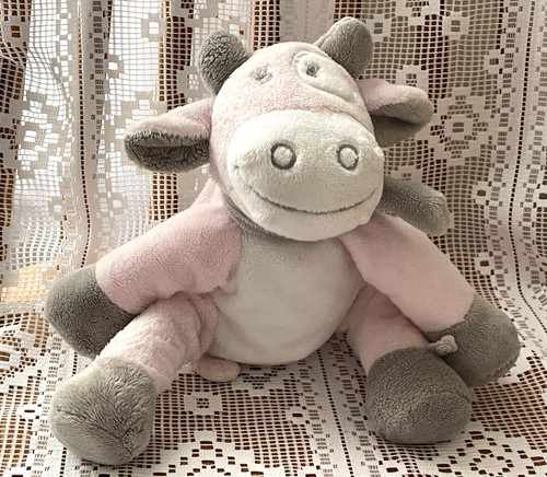 Peluche doudou vache rose - peluche,