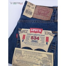 Jeans LEVI'S 534 Bleu Slim Fit Droit Taille Haute Original Vintage Deadstock