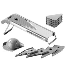 STONELINE Râpe en V, acier inoxydable, 9 pièces, avec 5 inserts,