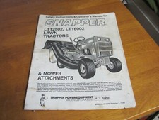 Snapper LT12502 & LT16002 Lawn Tractors & Mower Attachments 1-5069 1985