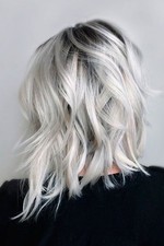 Short Wavy Bob Wigs Ombre Silver Wig 100% Virgin Human Hair 13x4 Lace Front Wigs