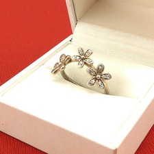  Pandora Ale 925 Women's Silver Ring Fingerring Bead Zirconia Stone 165 