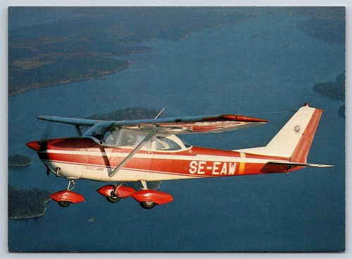 Airplane postcard reims - airplane, cessna