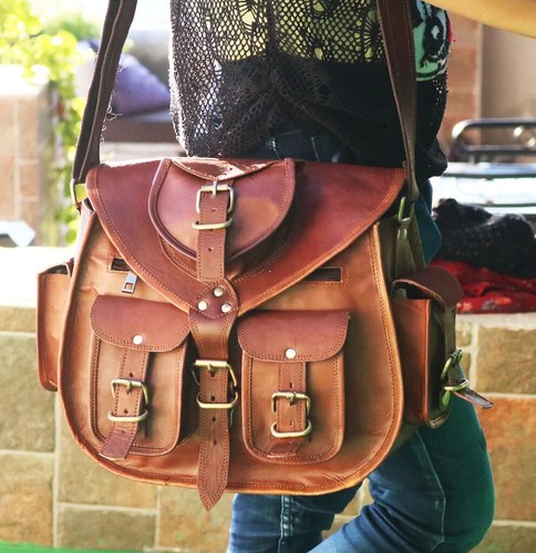 Sac besace vintage cuir de - sac, en