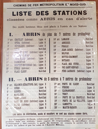 Ww1 affiche paris - ww1, stations