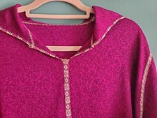 Pink purple djellaba robe hand embroidered From Morocco North AFRICA small