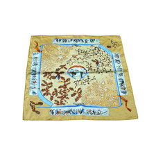 Vintage HERMÈS "Neige d'Antan" By Cathy Latham Luxury Silk Scarf Gavroche 45 cm