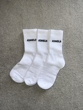 White Adanola Socks 1 Pack Of 3 Pairs One Size Gym Yoga Adult Woman ✅