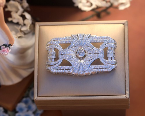 Broche argenté dentelle - broche,