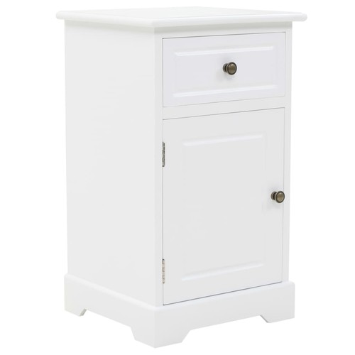 Table chevet blanc mdf bois - table, de