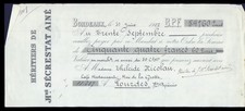 1907 HERITIERS DE H SECRESTAT AAINE A BORDEAUX - M. NICOLAU A LÉVÉS