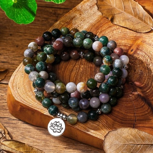 Collier sautoir agate indienne