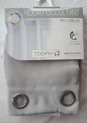 Rideau occultant gris - , zinc