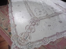 SUPERBE NAPPE ANCIENNE PUR LIN