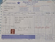 Algraphy Limited St Paul's Cray, Orpington Invoice 29 September 1969