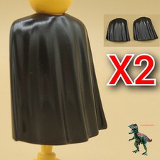 X2 Playmobil cape noire rigide-chevalier médiéval-viking-nonne-soldat-guerrier