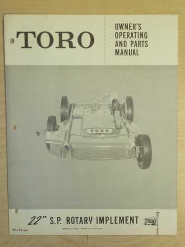 Toro rotary owners - toro, 22"