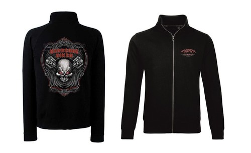 Veste sweatshirt noir motard - sweatshirt,