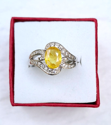 Bague saphir jaune argent - , 925