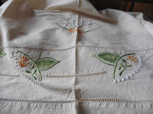 Ancien drap pur lin creme - ancien,