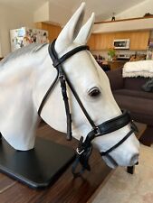 Small black DEVOUCOUX 'BIARRITZ' crank noseband snaffle bridle-MINT! Retail $560