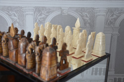 Jeu echec egyptien os - d'echec, en