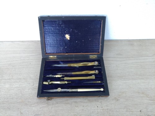 Ancienne boite compas - ancienne, de