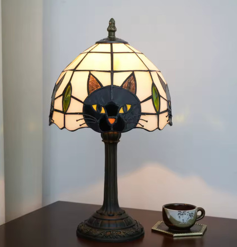 Lampe table chat - chat, noir