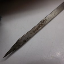 Vintage RES SCHÜTZT Metal Grey Paper Cutter Letter Opener Art Germany N7354