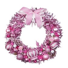 Couronne de Noël rose