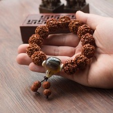 Rudraksha Bracelet Buddhist Prayer Beads 17mm 18mm Unisex Handcrafted Jewelry