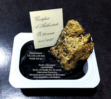 Roche volcanique dorée à la feuille d'or 22 carats fabriquée en Auvergne FRANCE